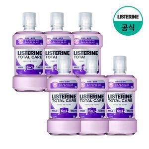 리스테린 토탈케어마일드 가글 구강청결제 입냄새제거 잇몸 250ml, 6개