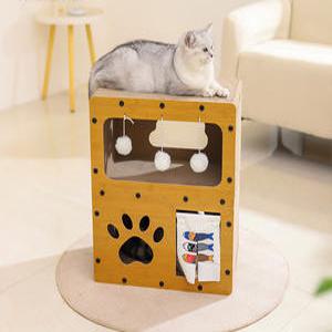 2층 고양이 하우스 고양이 발 창문형