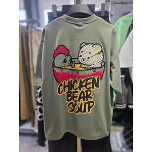 [시흥점][더블제이디][더블제이디] 닭곰탕(치킨베어스프) 자수 분또 세미오버핏 반팔티 /JGZK10304