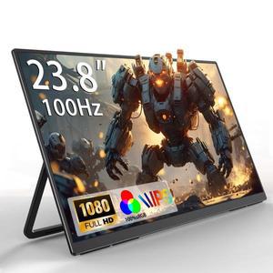 AHXJKA 23.8인치 휴대용 모니터 350nits 100Hz 100% sRGB IPS PC 노트북 전화 XBox 스위치용 사무실 디스플