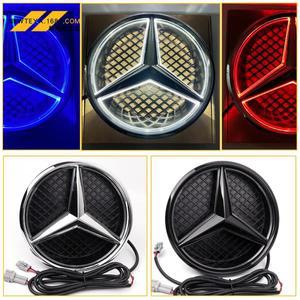 자동차 전면 그릴 스타 엠블럼 LED 조명 로고  화이트 블루 레드 라이트  메르세데스 벤츠 호환 W253 W204