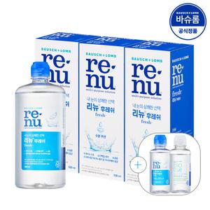 [공식] 바슈롬 리뉴 후레쉬 렌즈세척액 500ml x3개 (+120ml 2개)