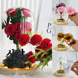 어버이날 카네이션 만들기 DIY 키트 재료 선물 수업 스승의날 플라워 유리돔 무드등