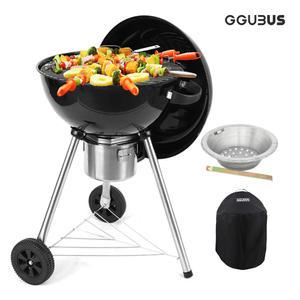 꾸버스 바베큐그릴 애플57 럭셔리SET 숯통+커버 BBQ 숯불 직화 훈제 펜션 야외 대형