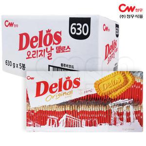 청우 델로스 오리지널 630g x 5개 500개입 대용량 커피 과자 쿠키 간식 비스켓
