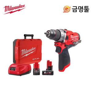 밀워키 M12 FPD-632C 충전햄머드릴 신형드릴척 12V 2팩 밀워키충전해머드릴 충전함마