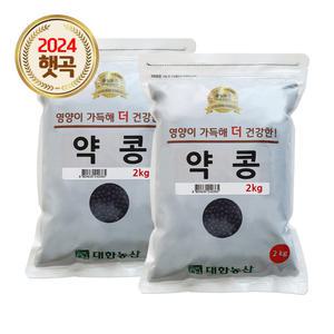 24년산 국산 약콩 4kg (2kgx2) 쥐눈이콩 검은콩 검정콩