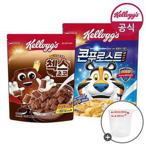 [켈로그]시리얼 콘푸로스트 600g + 첵스초코 570g+계량스푼