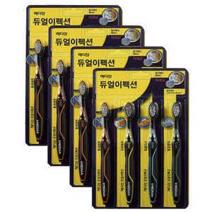 메디안 듀얼이펙션 칫솔 미세모 4입 4개