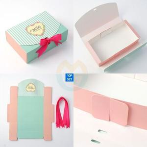 굿마켓 리본선물상자 10P 16.5X11.5CM 선물용박스 접이식종이상자
