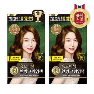 리엔 흑모비책 크림 염색약 120g 밝은갈색 2개