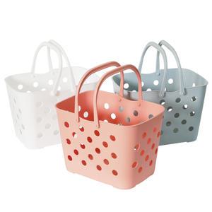지오리빙 물빠지는 도트 목욕바구니 다용도 욕실 사우나 수영장 헬스 샤워 가방 시장바구니