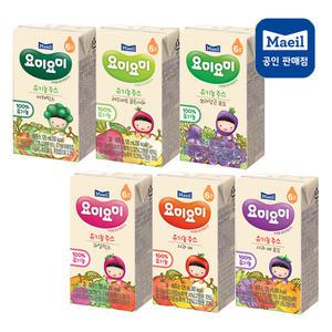 매일유업 요미요미 유기농주스 멸균 125ml 24팩 6종혼합(과일맛3종+야채맛3종)각4팩씩