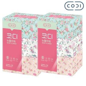 [코디] 코디 뉴플라워 미용티슈 250매 6입 x 1팩 각티슈