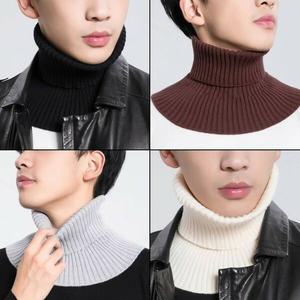 [하프클럽/옷자락]남자 겨울 보온 레이어드 페이크 니트 목폴라 머플러