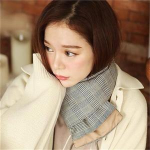 [하프클럽/옷자락]여자 보온 하운드 체크 가벼운 패딩 머플러 목도리
