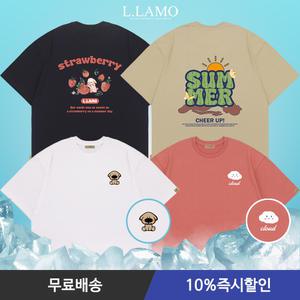 [10%즉시할인] 엘라모 여름신상 남녀공용 쿨론 쿨링 오버핏 반팔 티셔츠 외 60종 XS~2XL 기능성/라운드/무지