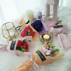카네이션 비누 이거찜 꽃 3송이+포장+플라워박스 다발 어버이날 스승의날