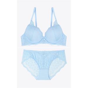 [롯데백화점]예스 소프트 블루 꽃망울레이스 브라 레이스팬티 세트YSWBZ805YSWPZ805