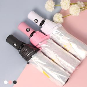 [롯데백화점]포유렐라 [포유렐라] 튼튼한 UV차단 데이지 투명 3단 자동우산(3colors)암막 접이식