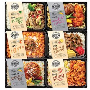 아워홈 온더고 베스트맛 6종세트 (함박, 데리야끼소불고기, 김치제육, 미니함박로제파스타, 더블치즈차돌깍두기, 우삼겹)