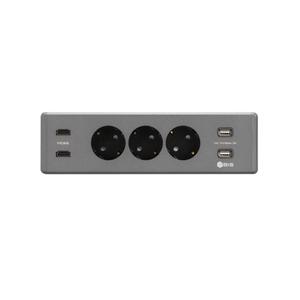 회의실 테이블 책상 매입형 멀티탭 콘센트 220V 3구 USB HDMI 2구 다크그레이