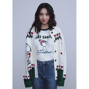 [롯데백화점]클라이드앤 여성 스누피 가디건 스웨터 (FODSW973F)