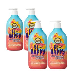 해피바스바디워시 스마일 바디워시 900ml 4개 자몽 대용량 바디클렌저 샤워젤