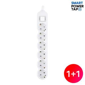 스마트파워탭 1+1 국산 과부하차단 6구 멀티탭 / 40cm/1.5m/2.5m/4.5m 메인 절전 스위치 안전 멀티 콘센트 전기 연장선