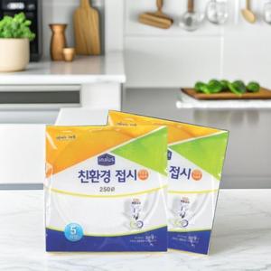 크린랩 일회용 접시 250 (5개입 5세트) 야외 용기 식기 그릇 장례식장 야유회 행사