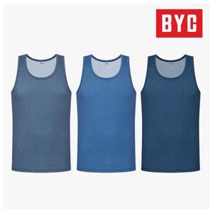 BYC 3매입 남성런닝 민소매 메리야스 순면나염 MCF2211