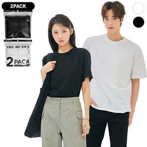 (체이스컬트) 공용 2-PACK 세미오버 반팔 T-SHIRT/2Color