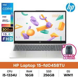 HP 15-fd0458TU 13세대 인텔 i5-1334U/16GB/256GB/WIN11설치/사무용/인강용/가성비노트북+무선마우스증정