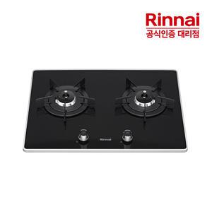 [전국설치] 린나이 2구 빌트인 가스레인지 RBR-P2501D 펄크리스탈 가스쿡탑