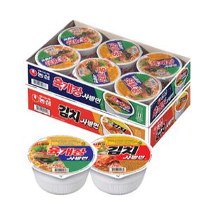 농심 육개장사발면 6개+김치사발면6개 단품 선택가능
