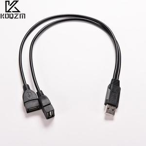 USB 2.0 연장 케이블 A 1 Female To 듀얼 데이터 허브 전원 어댑터 Y 분배기 코드