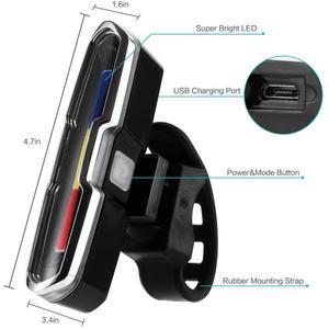 USB 충전식 고강도 LED 후미등  울트라 브라이트  사이클링 산악 자전거용 액세서리