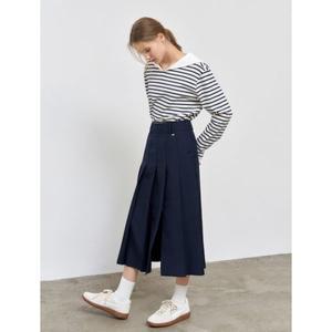 매장정품 제너럴아이디어 GENERALIDEA 볼드 플리츠 롱스커트 [NAVY] WBE1L13502 WBE1L13502NA 114770