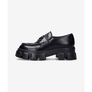 프라다 PRADA 모놀리스 브러시드 레더 로퍼 블랙 2DE129B4LF0002 270645