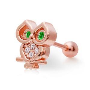 14K 브리트렌티시 그린 부엉이 피어싱(gold-pin)