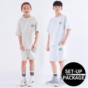 주니어 CLUB 아이비 오버핏 반팔티 쇼츠 트레이닝 세트 JTS-J34507