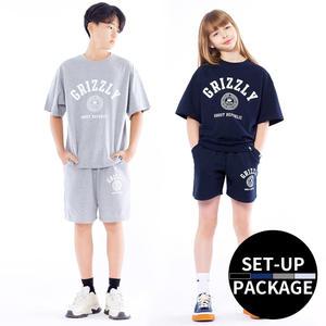 주니어 GRIZZLY 클럽 오버핏 반팔티 쇼츠 트레이닝 세트 JTS-J33203