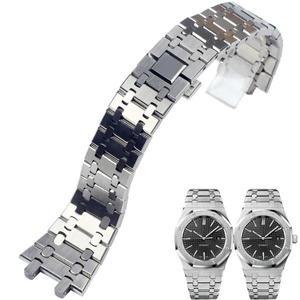 실버 316 스테인리스 스틸 팔찌 AP 15400 Audemars Piguet Royal Oak 스트랩 남성용 시계 밴드 28mm 26mm