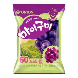마이구미 포도 10개 과일 젤리 맛 향 과즙 상큼한 달콤한 탱탱함