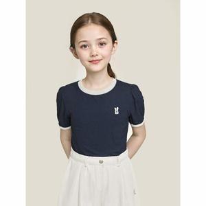 [BEANPOLE KIDS] 여아 폴리 골지 링거 반팔 티셔츠 - 네이비 (BI5442G04R)