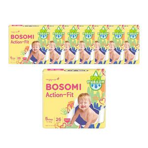NEW 보솜이 액션핏 팬티 기저귀 특대형 26입, 4팩 2개