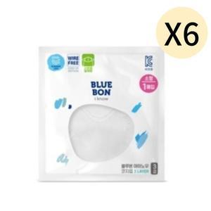 블루본 마스크 스트랩 일체형 소형 화이트 30매 X 6