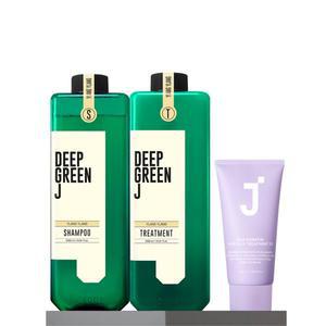 [제이숲]딥그린제이 아로마 샴푸+트리트먼트 일랑일랑 1000ml (실크케라틴 트리트먼트 2X 50ml)