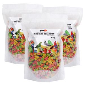 뉴트리션 후르츠 블랜드 대형앵무 과일펠렛 400g x3개 앵무새 먹이 사료