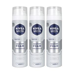 맨 센서티브 리커버리 쉐이빙 폼 200ml x 3개 남성 면도 크림 니베아